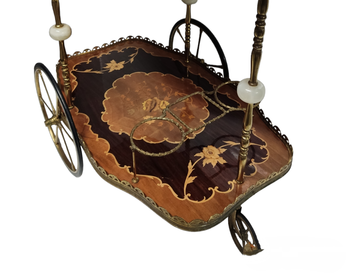 Marquetry service trolley