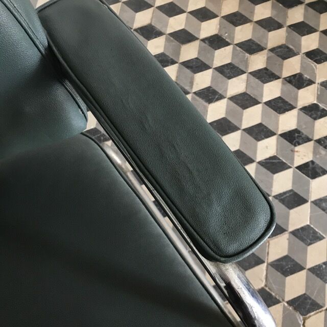 Fauteuil de bureau industriel skaï gris