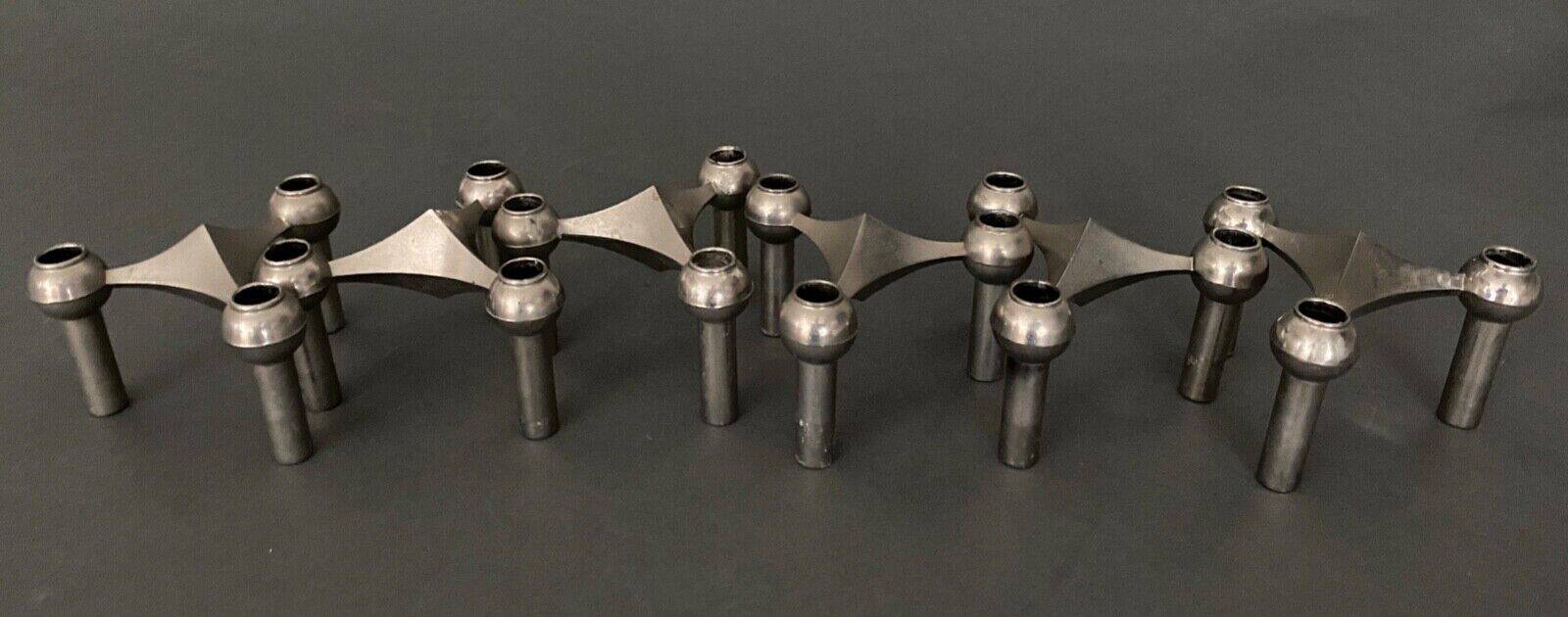 6 stackable metal candle holders by Nagel Konzept Fritz 1970