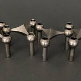 6 stackable metal candle holders by Nagel Konzept Fritz 1970