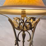 Lampe art nouveau bronze ciselée ancienne pied style majorelle