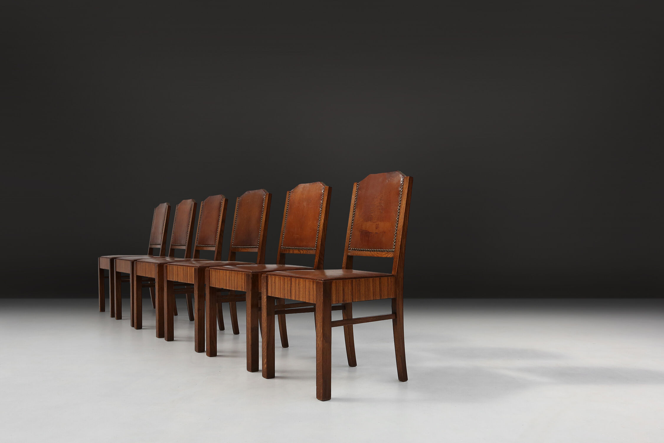 Six Art Deco dining chairs by De Coene Ca.1930