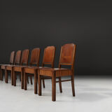 Six Art Deco dining chairs by De Coene Ca.1930
