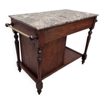 French bathroom cabinet with marble top