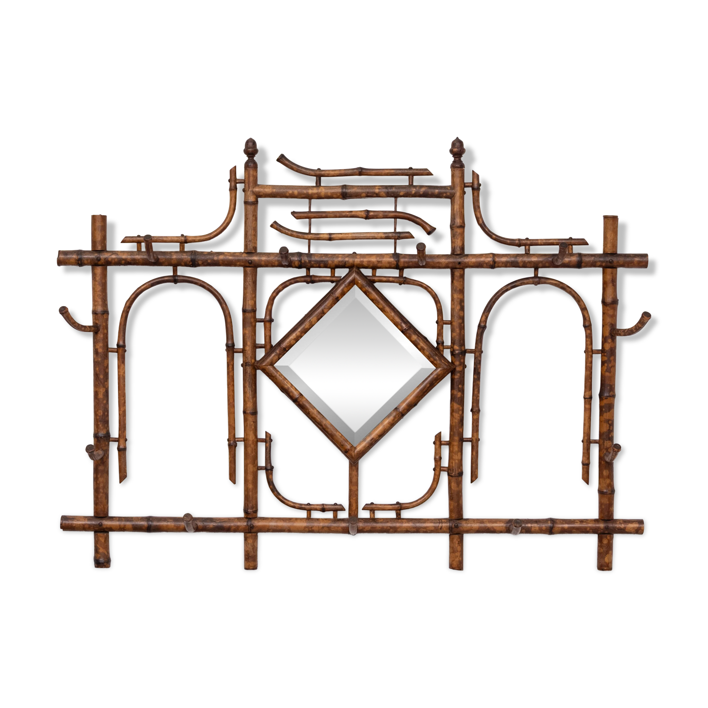 Dutch Colonial Wall Coatrack real Bamboo 1930s