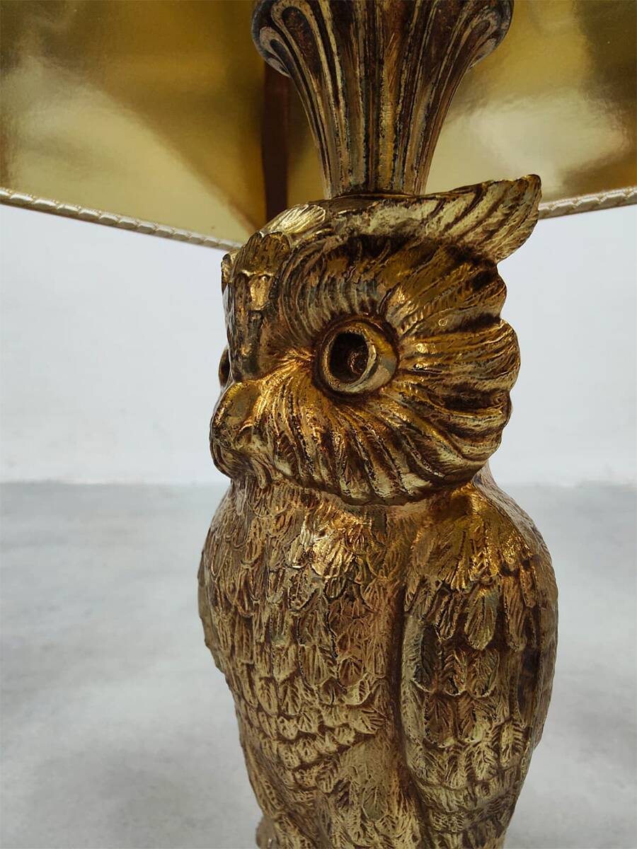 Vintage brass owl lamp Loevsky & Loevsky 1970s