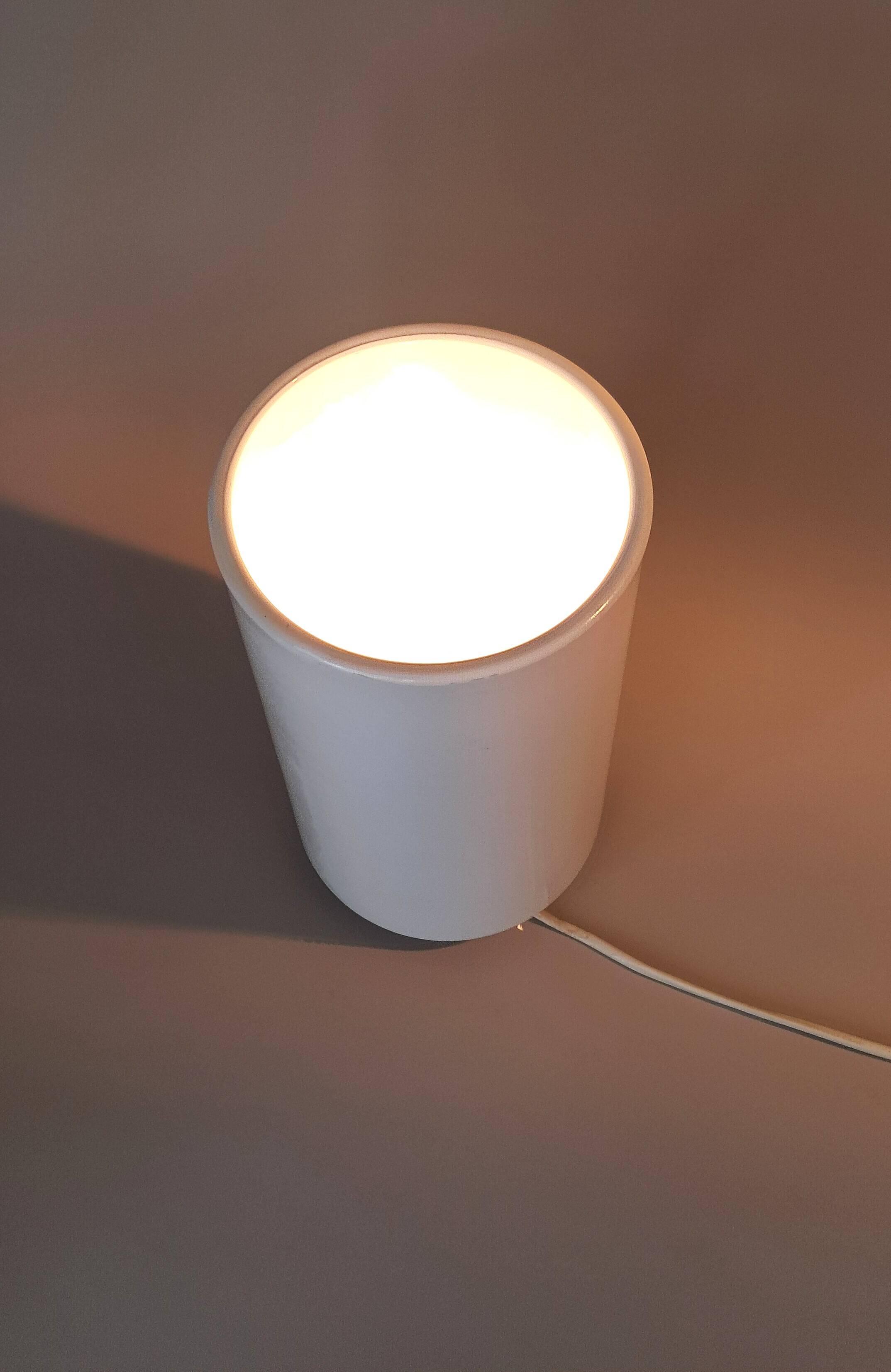 White metal tea light lamp, 1970.