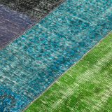 Hand-knotted anatolian contemporary 200 cm x 300 cm multicolor patchwork carpet