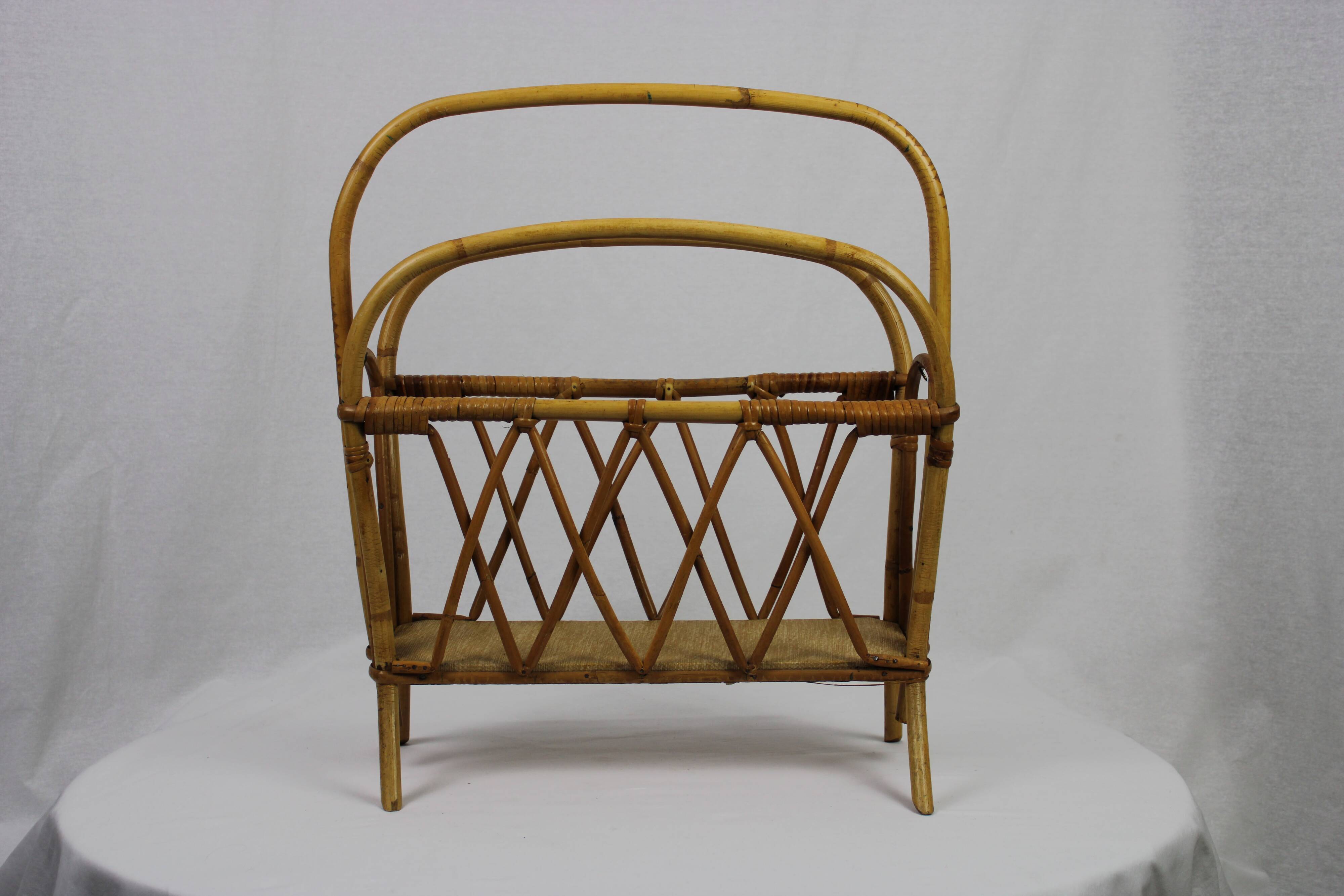 Rattan magazine holder