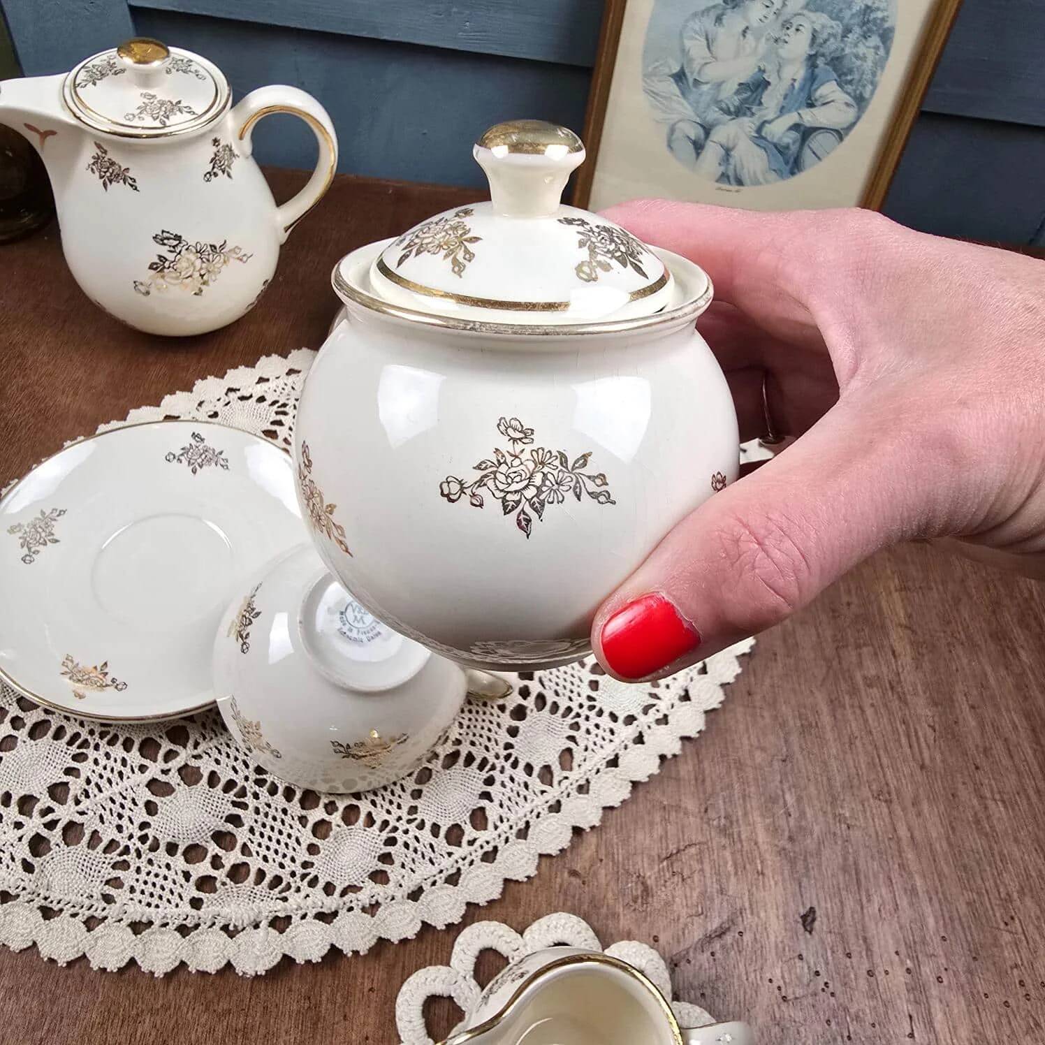 Service à thé crème & or – Villeroy & Boch Mettlach