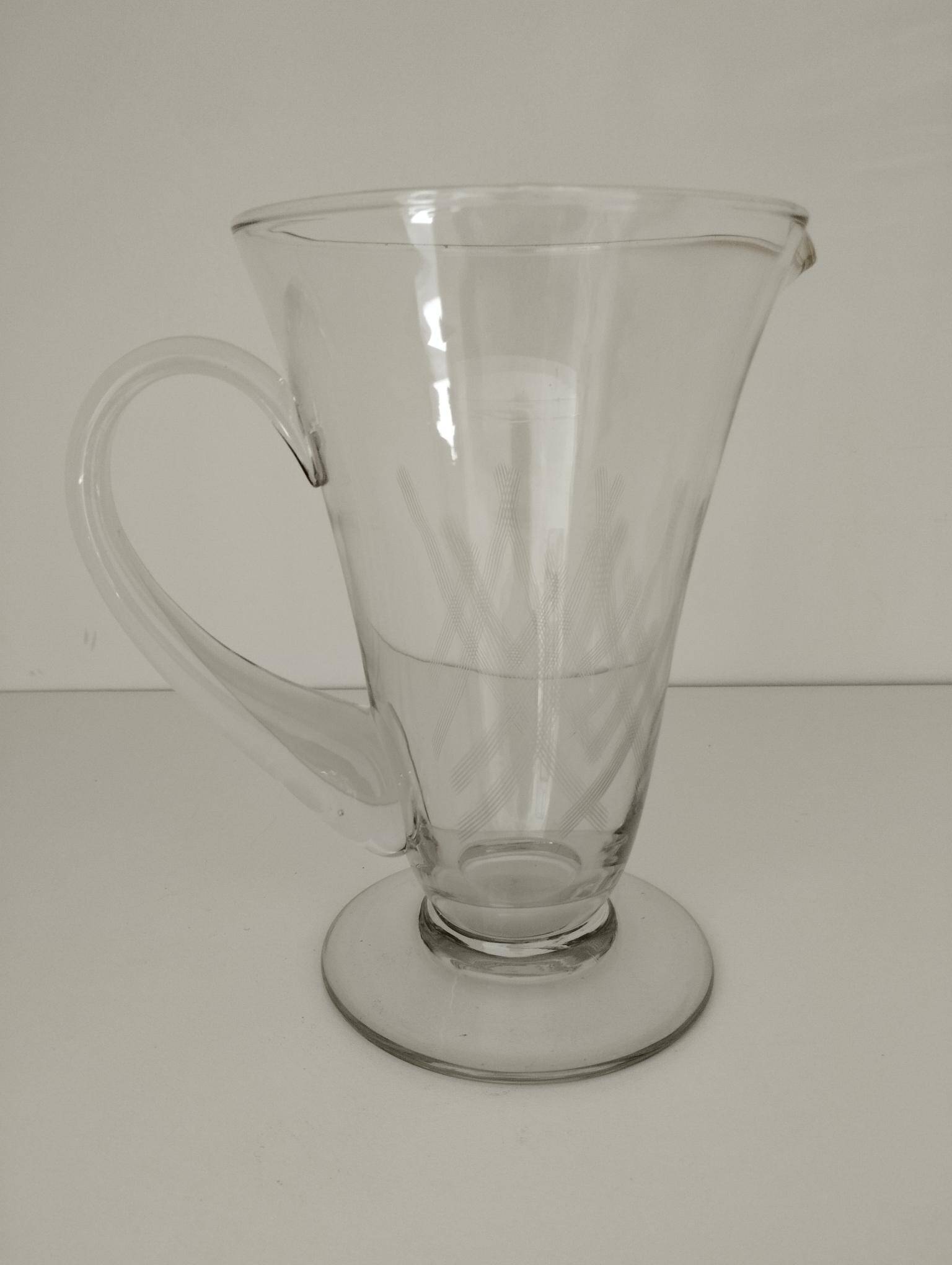 Elegant jug - carafe from the Manufacture Royale in Bayel crystals - 1950 - Midcentury - Vintage