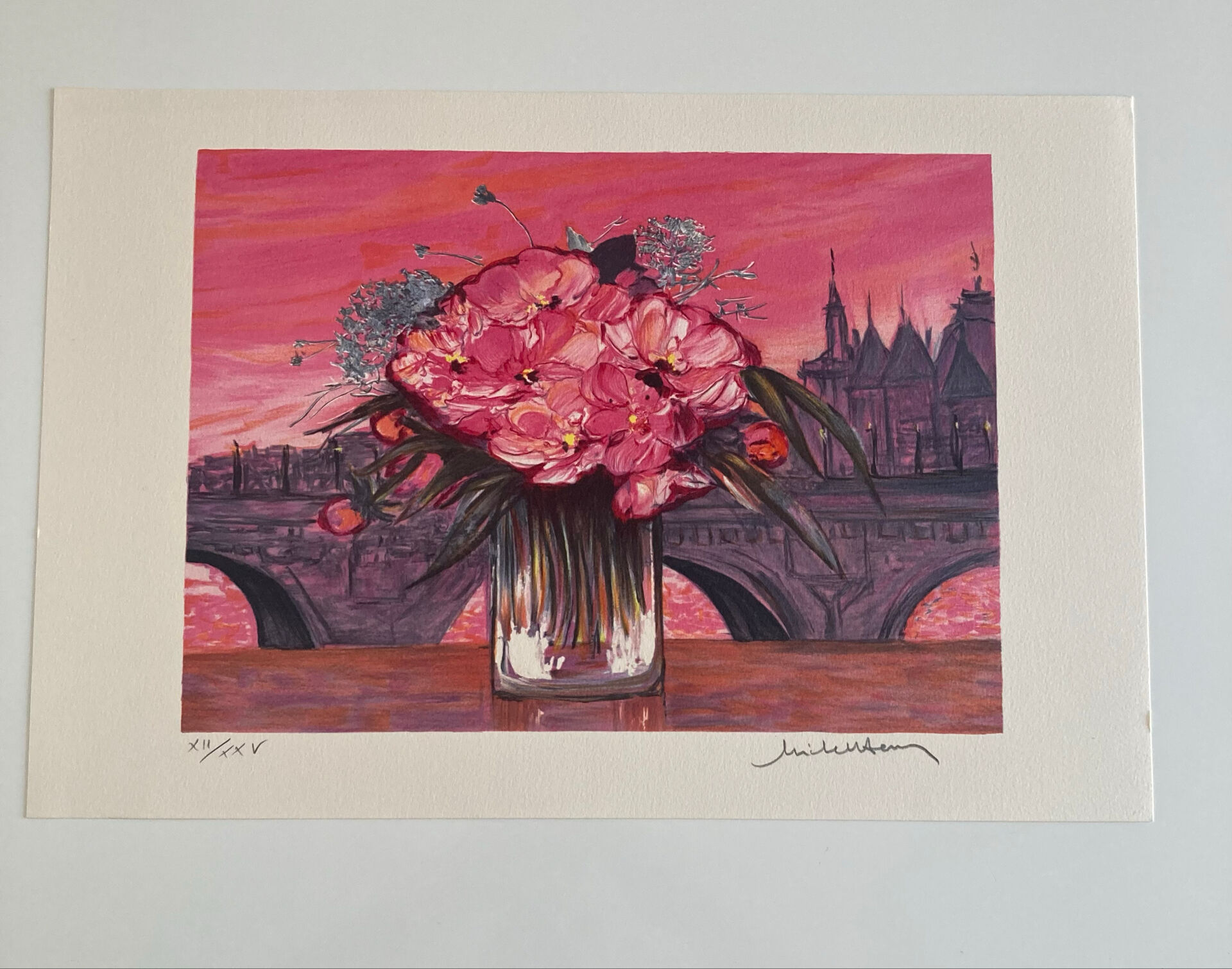 Lithographie numérotée et signée Michel Henry -La conciergerie-Paris