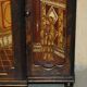 Regency 1810 library buffet in simulated hardwood with Chinese decoration.