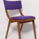 Mid-Century Modern Bumerang Chair, Purple Wool, Poland, 1960s
