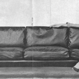 Vintage danish mid-century 3 person brown leather sofa by illum wikkelsø model v11