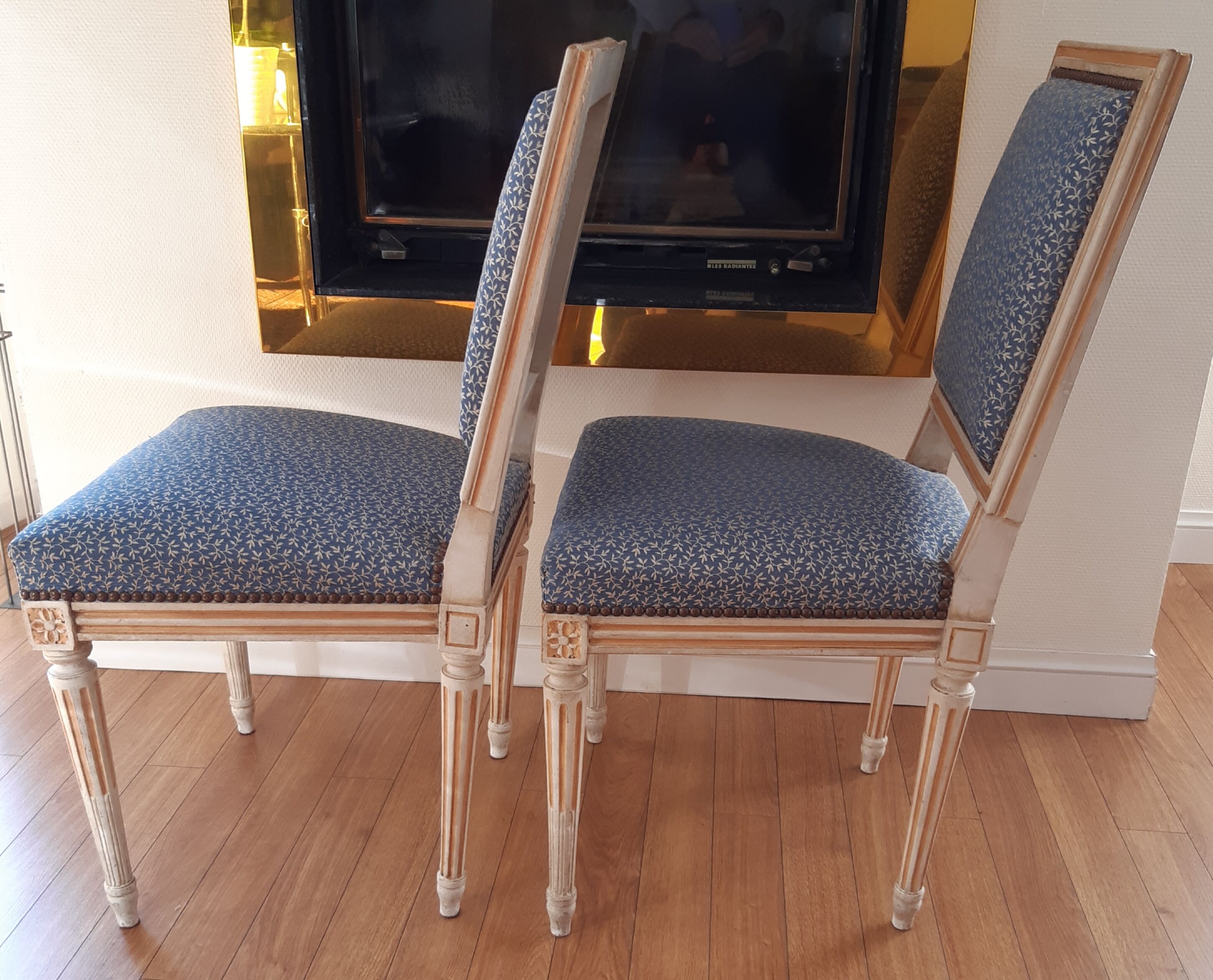 Two Louis XVI Jacob style chairs early 20th