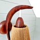 Scandinavian teak and sisal rope wall light, Temde, 1950-60