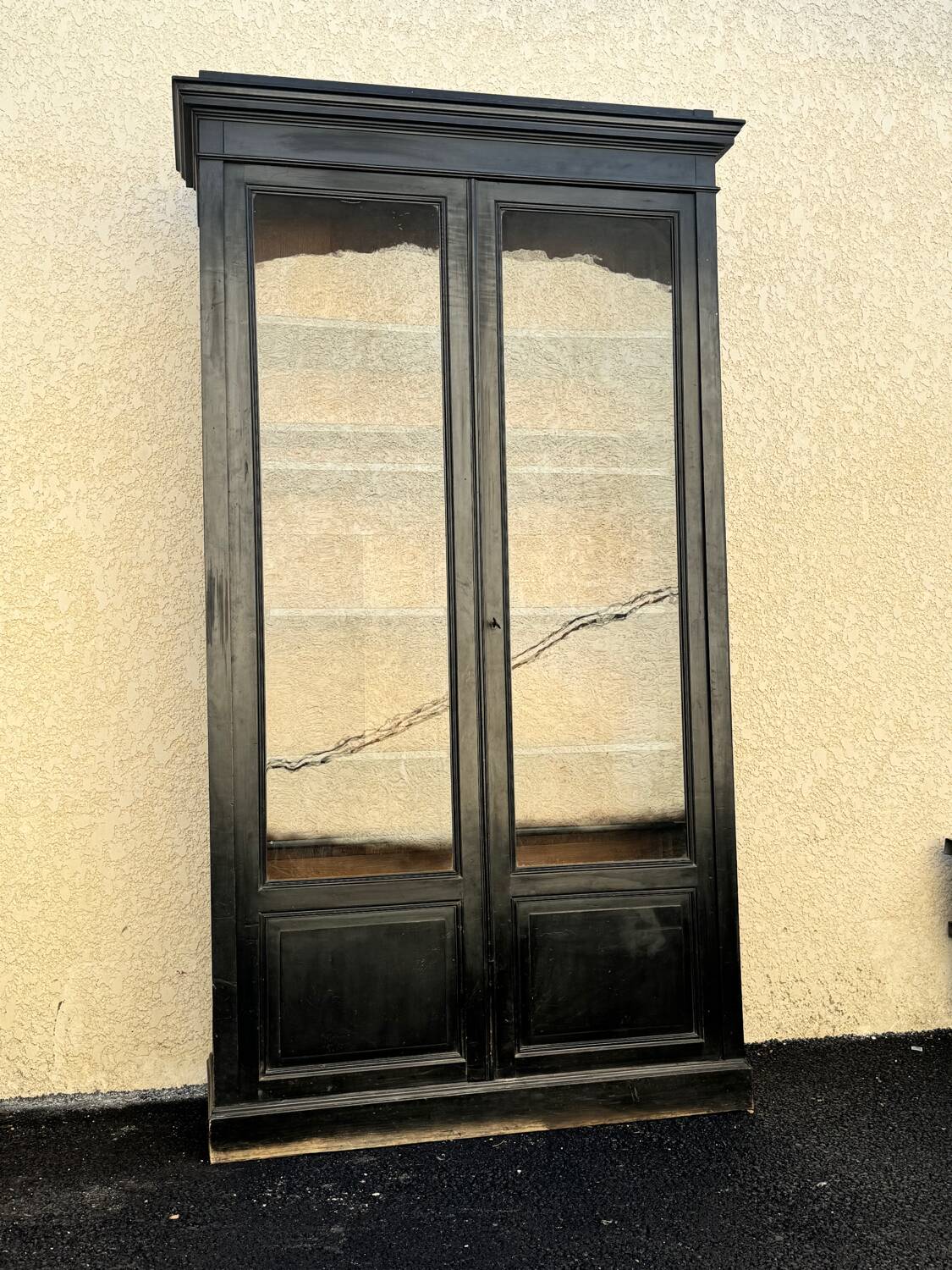 Grande vitrine Napoléon 3 en bois noirci