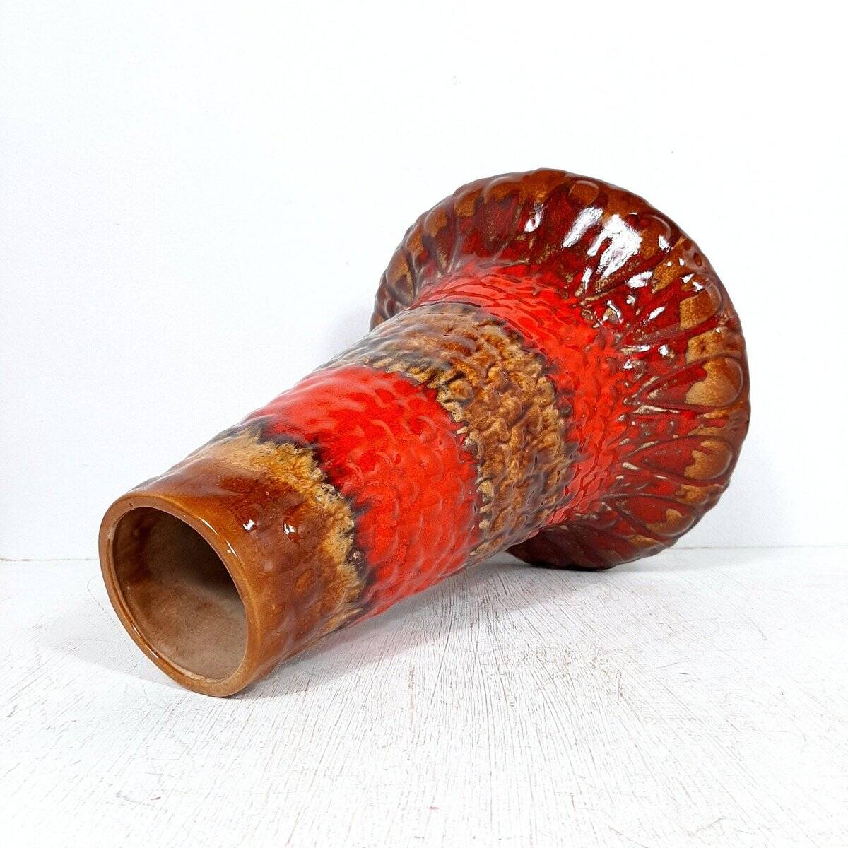 Large vintage lava ceramic vase by KIL Liboje, 1960s.