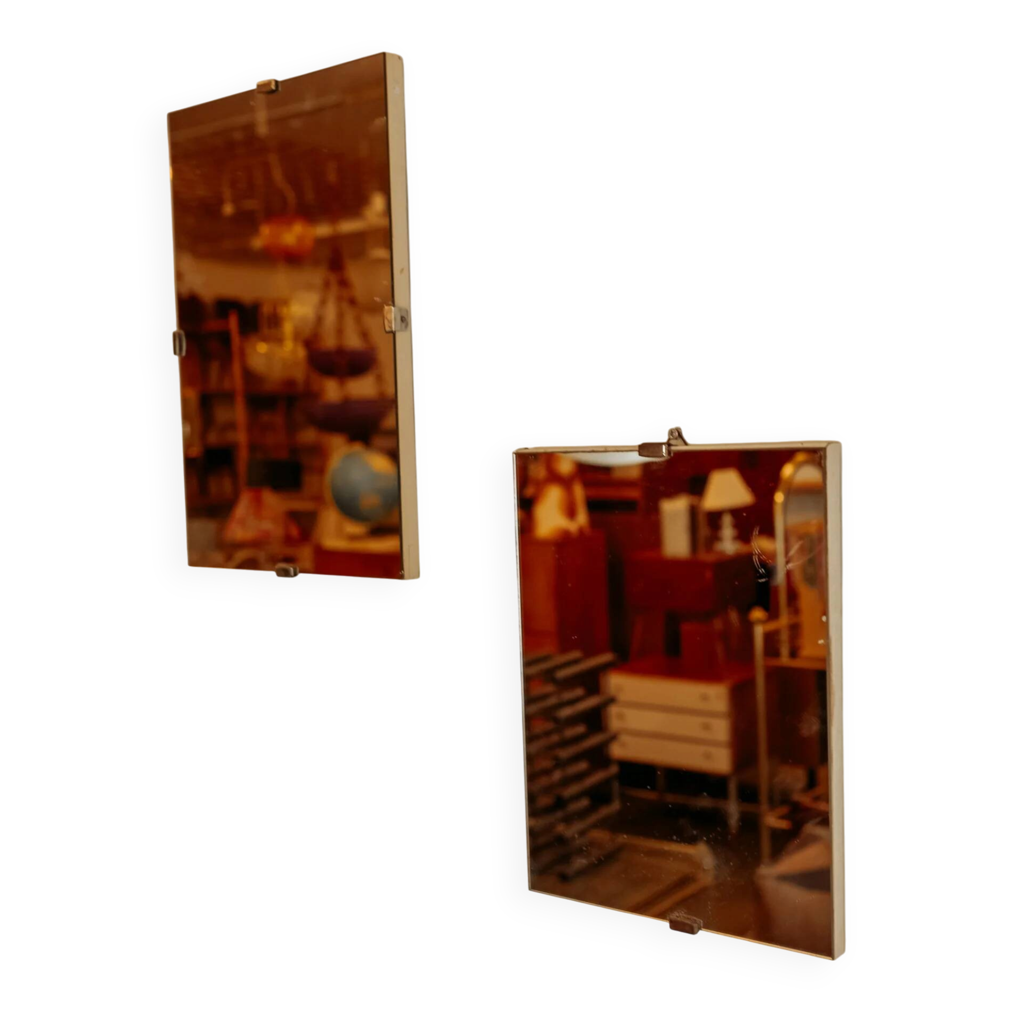 Miroirs rectangulaires vintage - lot de 2