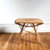 Vintage rattan coffee table 1960