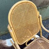 Rocking chair en cannage et rotin