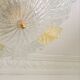 Vintage Murano chandelier/ceiling light with 16 white and amber leaves.