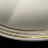 Lanternier & Co Limoges - Art-Deco Round Dish with Gold Trim, Diameter 33 cm