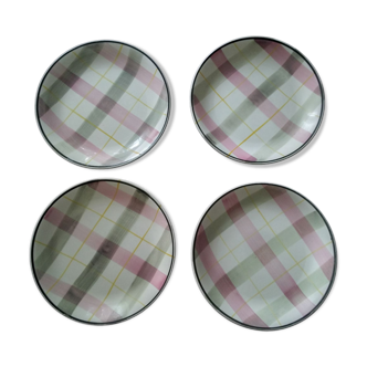 Set of 4 flat plates Digoin Sarreguemines