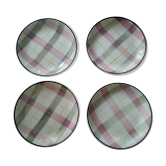 Lot de 4 assiettes plates Digoin Sarreguemines