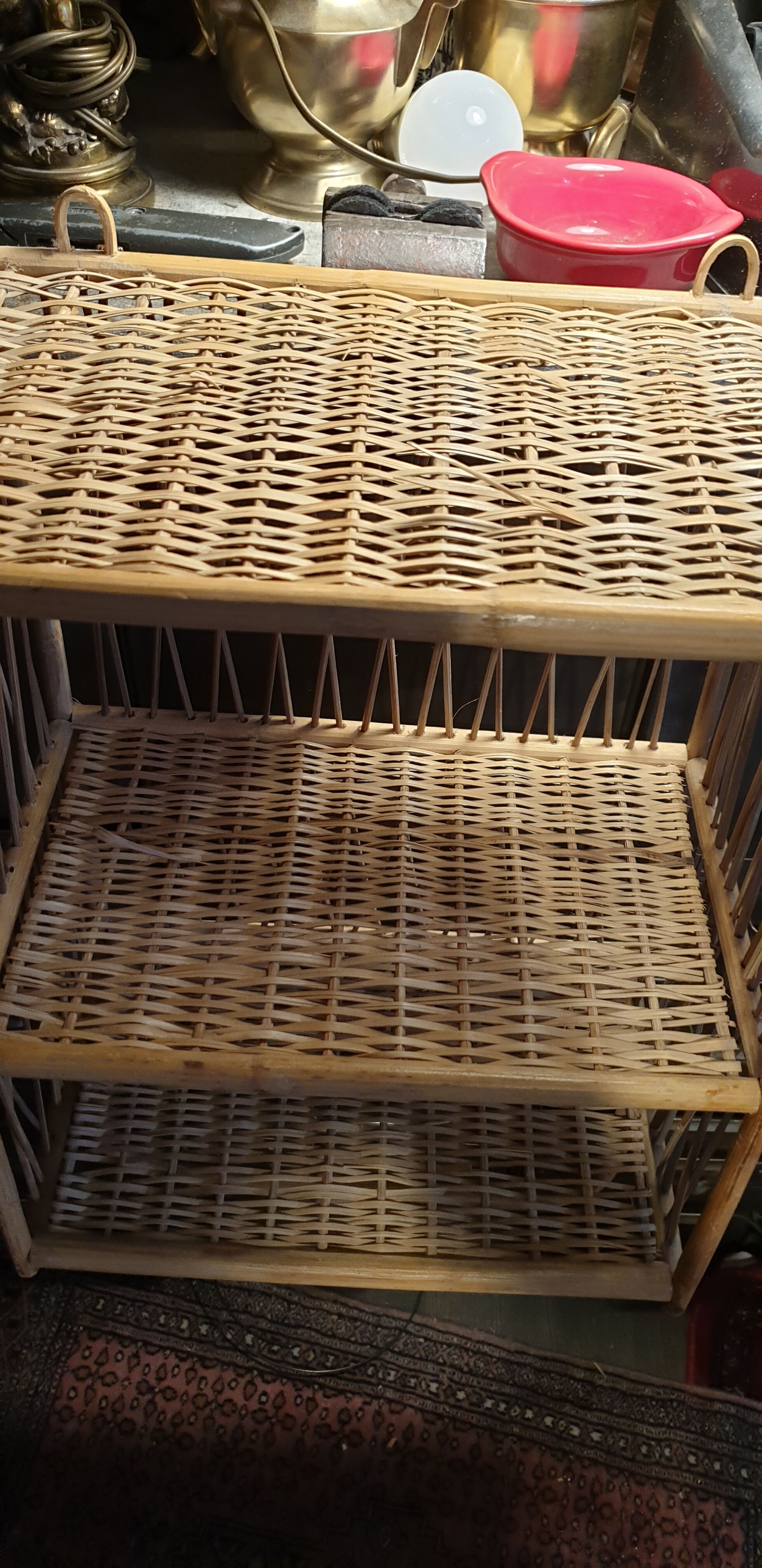 Mini rattan shelf
