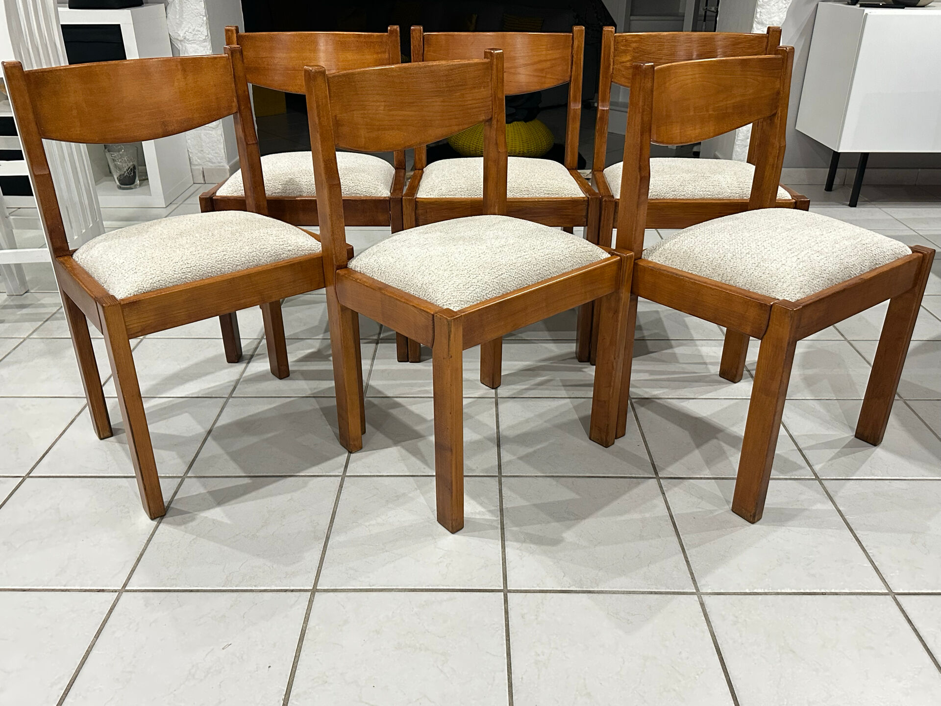 Set of 6 elm chairs from Regain vintage 1980.