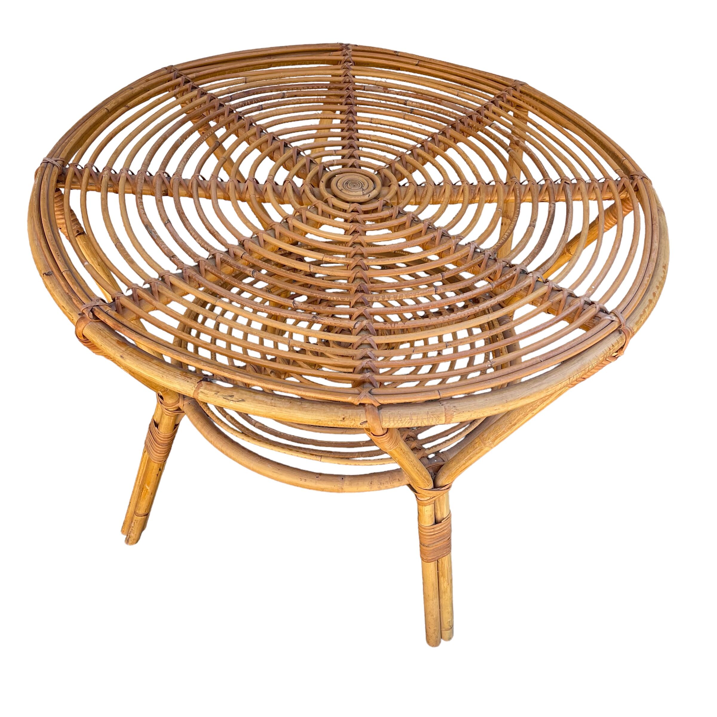 Rattan coffee table 60'S