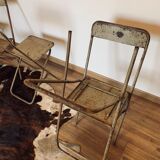 Set of 5 folding metal chairs