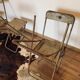 Set of 5 folding metal chairs