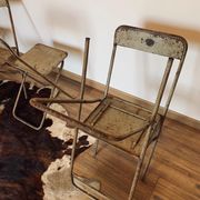 Set of 5 folding metal chairs