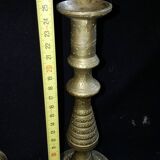 Former pair of bronze candlesticks