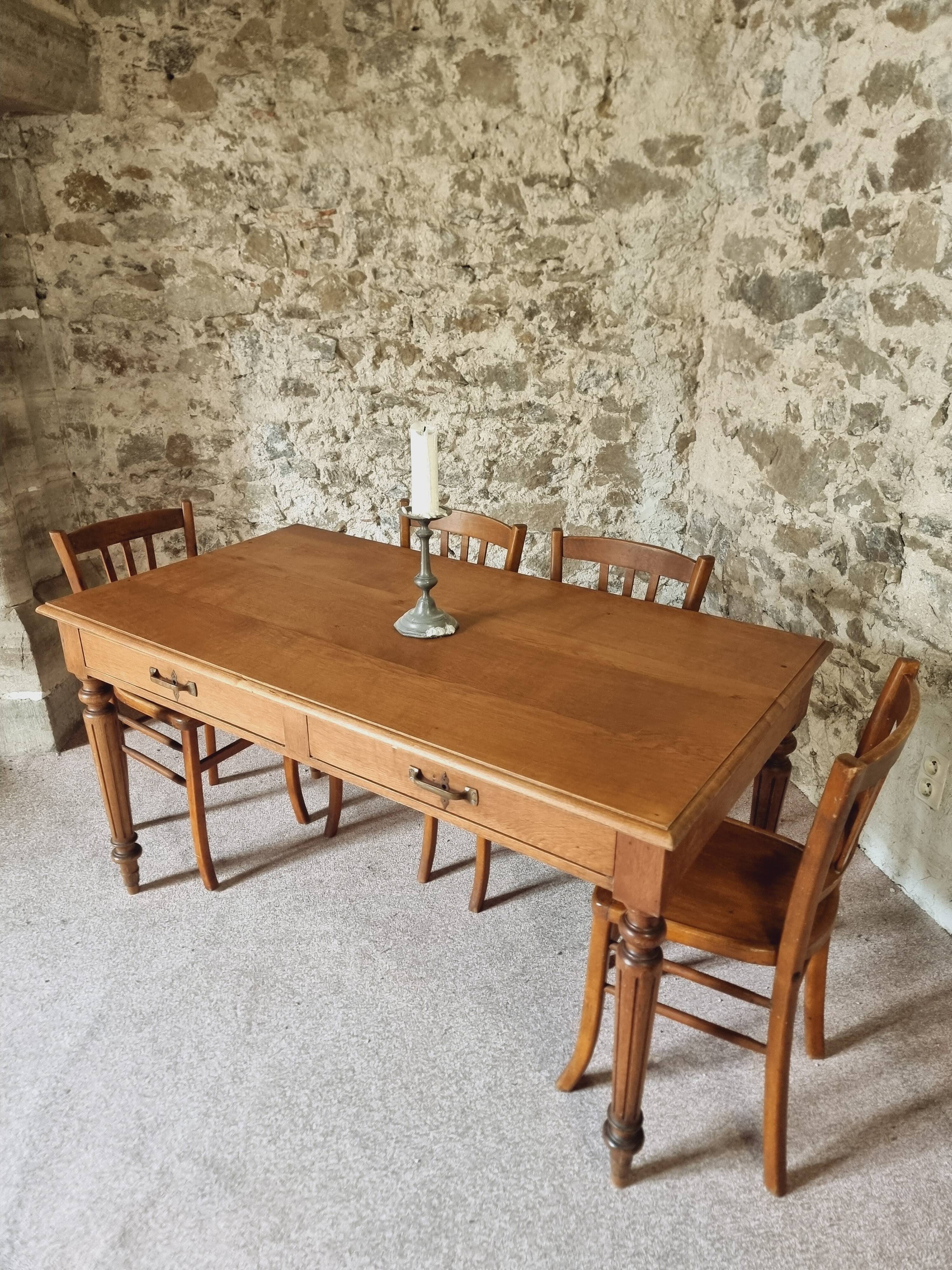 Antique Oak Table – 1930s Desk or Dining Table