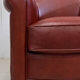 Pair of Small Club Armchairs in Sheepskin - Reproduction