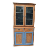 Antique softwood buffet in natural + blue, Gründerzeit style