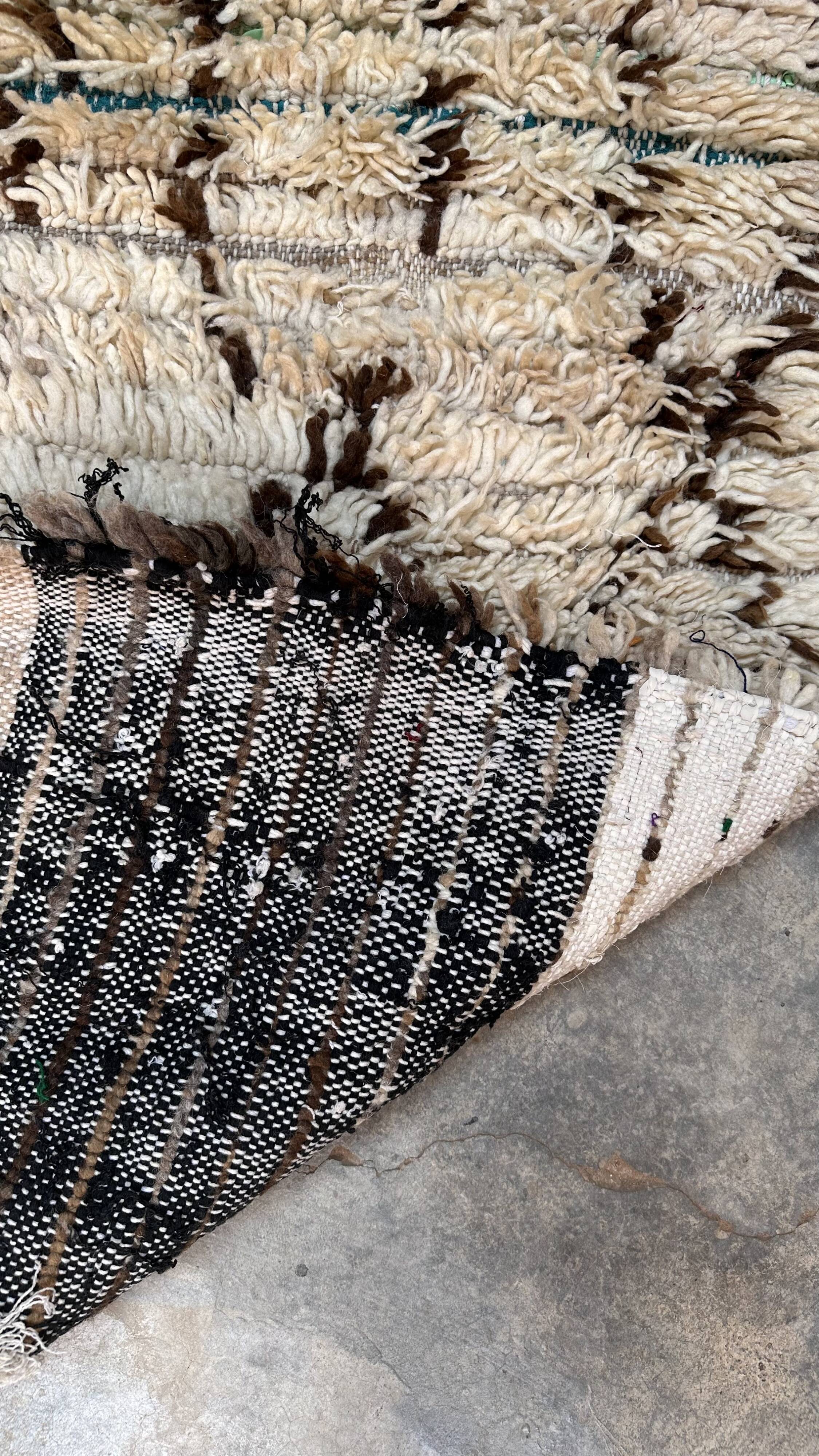 Azilal beige Moroccan rug - 161 x 81 cm