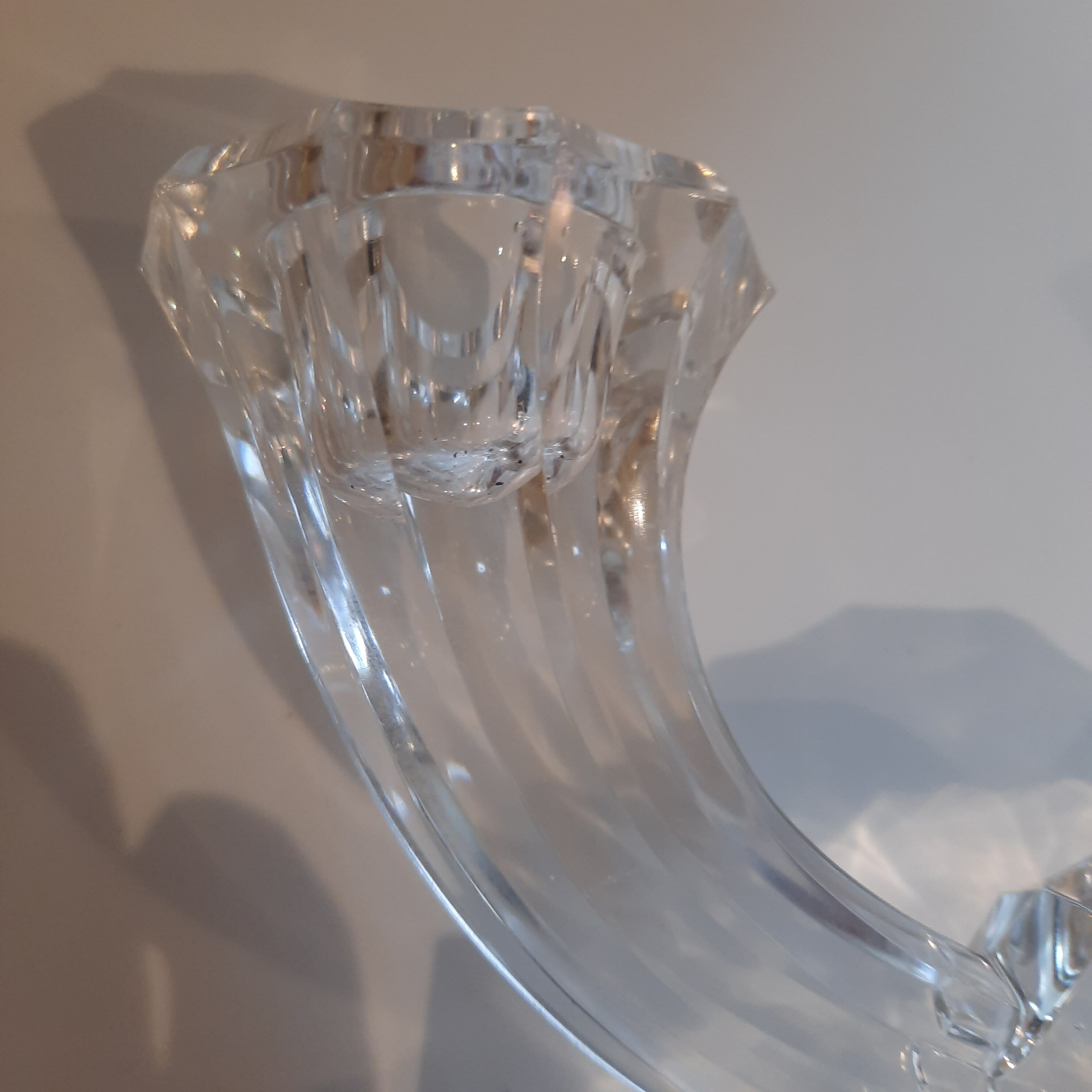 Bougeoir  2 branches en cristal Art déco Val Saint Lambert