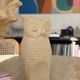 Owl sculpture in stone from the year 1970.