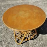 Ensemble fauteuils en rotin et table basse