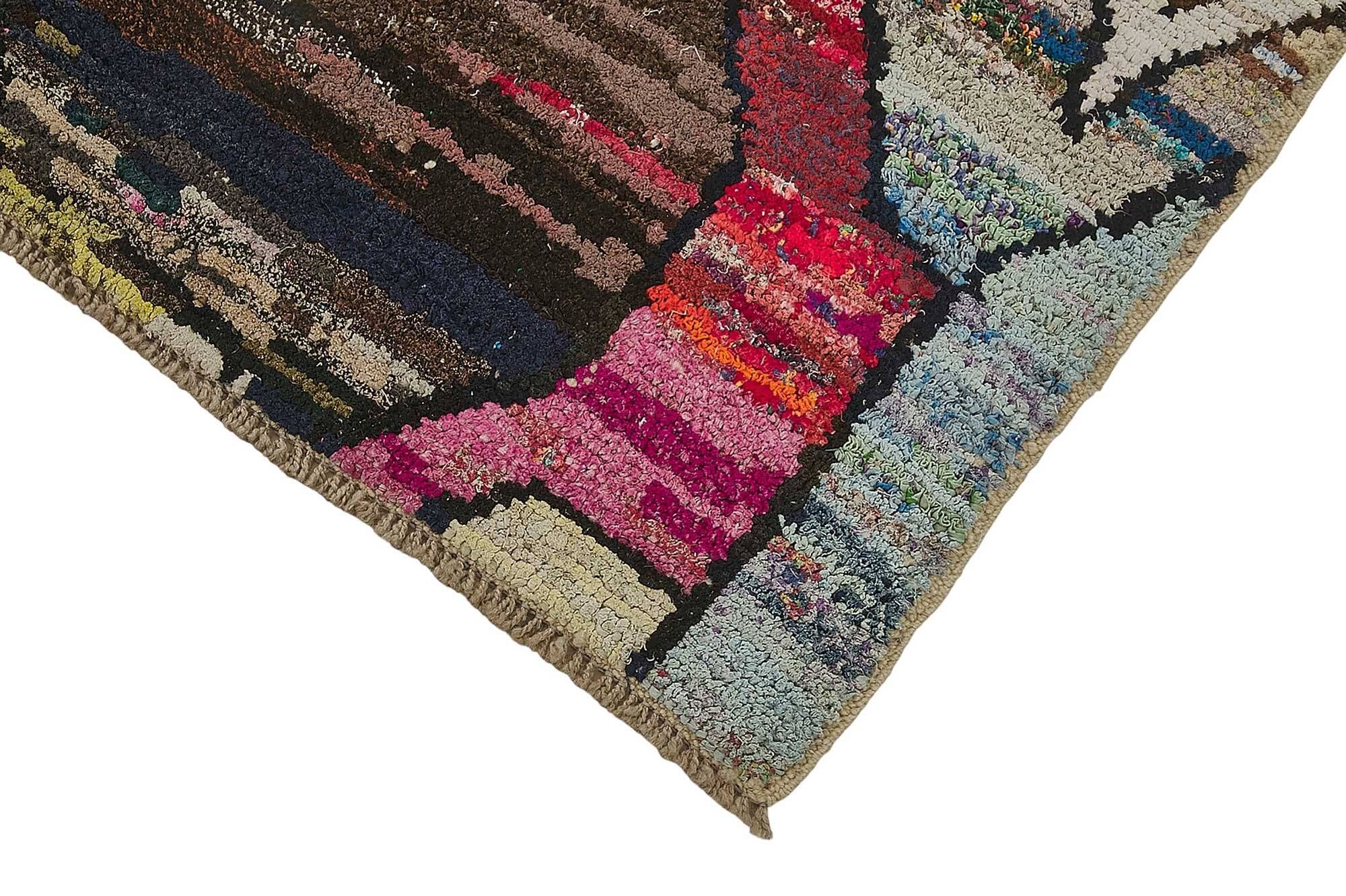 Handwoven Turkish Recycled Boho Rug 96 cm x 303 cm
