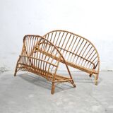 Lit corbeille vintage en rotin 120cm x 190cm