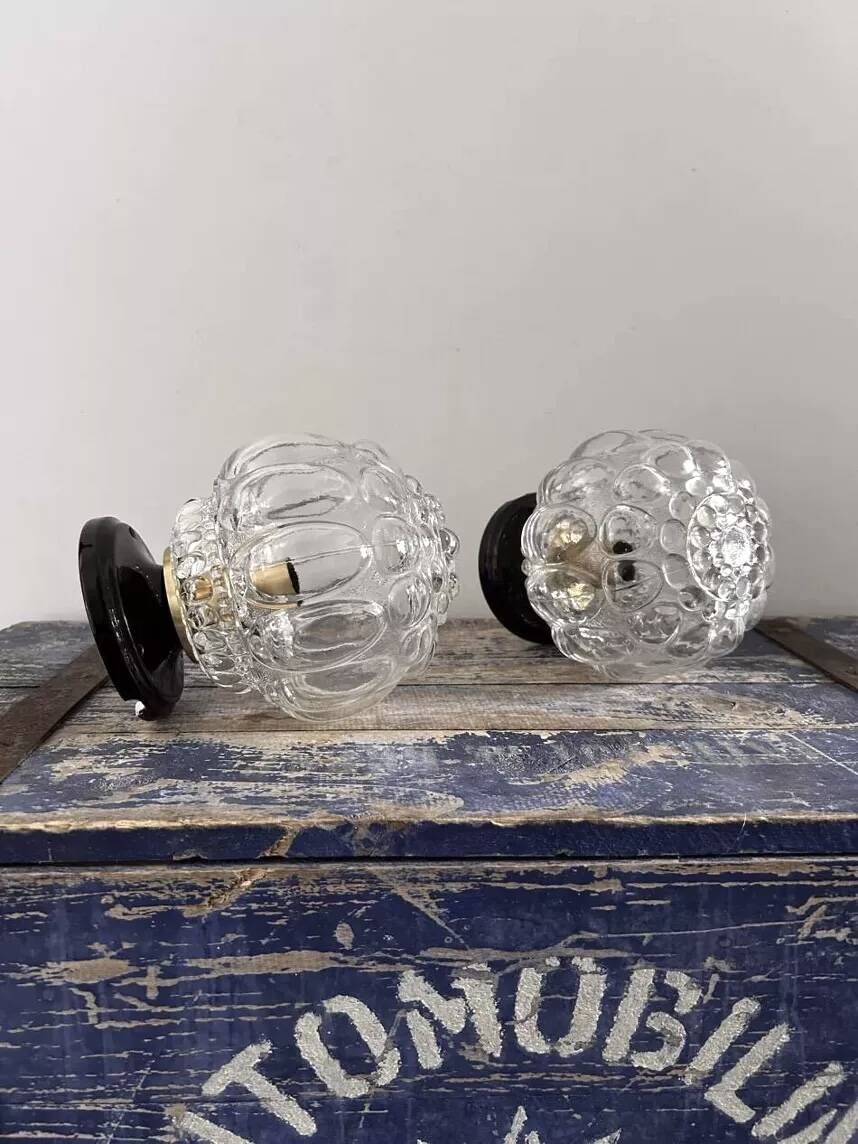 Paire d’appliques globes