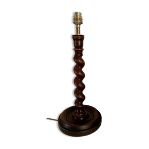 Pied de lampe bois tourné, - tissu