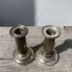 Pair of 19th-century fluted silver-plated metal candlesticks