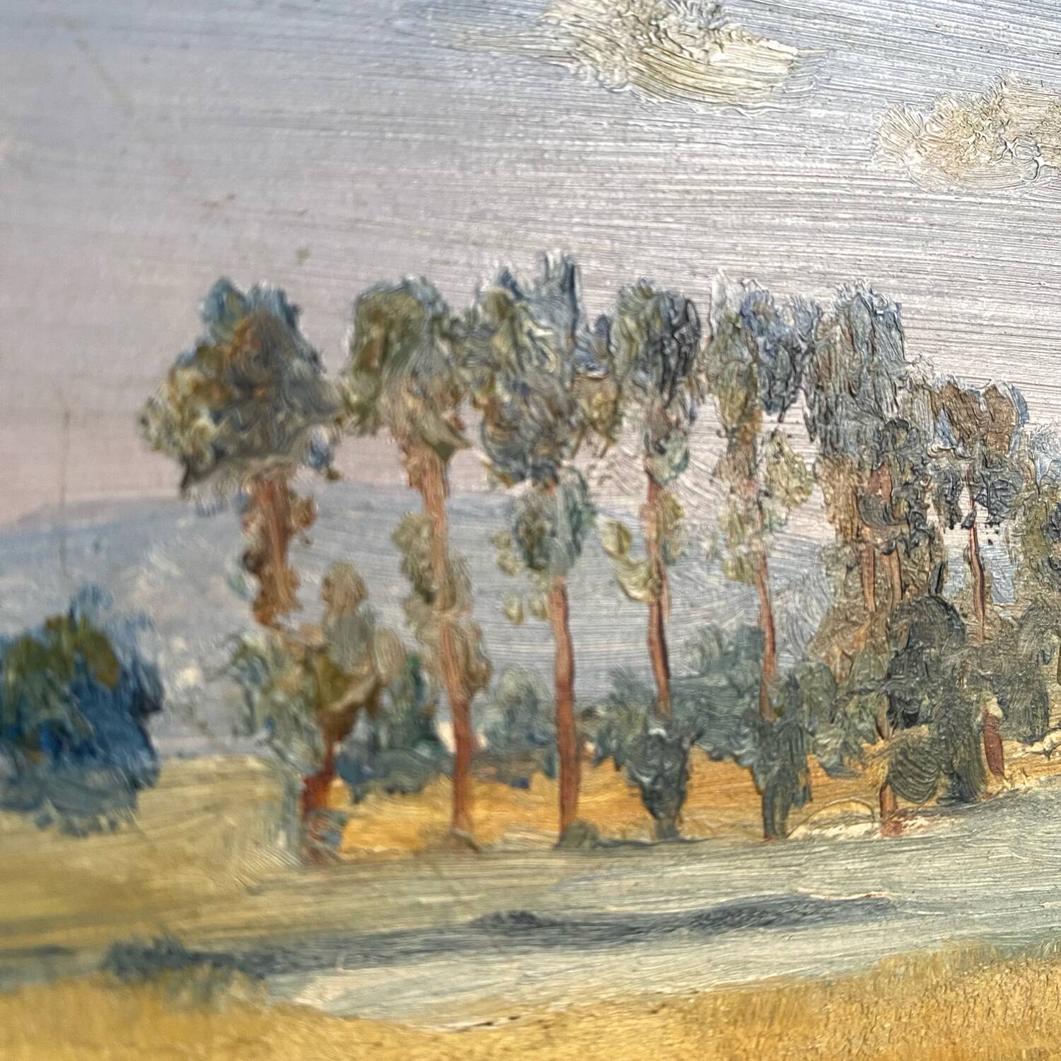 Framed landscape painting